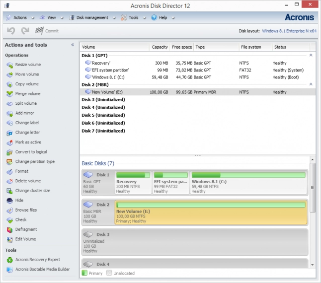 Acronis Disk Director 12 с поддержкой UEFI