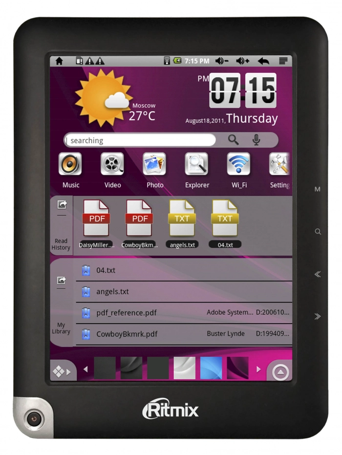 Букридер Ritmix RBK-490 на ОС Android уже в России